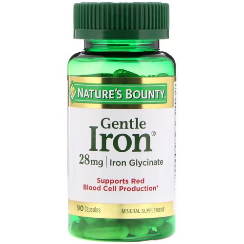 Nature's Bounty, Gentle Iron, 28 mg, 90 Capsules فوائد