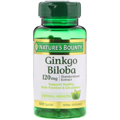 Nature's Bounty, Ginkgo Biloba, 120 mg, 100 Capsules فوائد