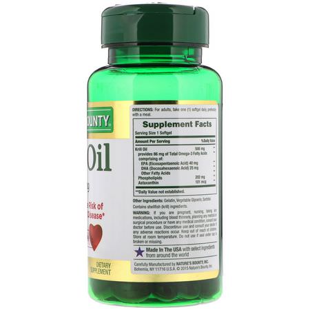 Nature's Bounty, Krill Oil, 500 mg, 30 Rapid Release Softgels:Krill Oil, Omegas EPA DHA