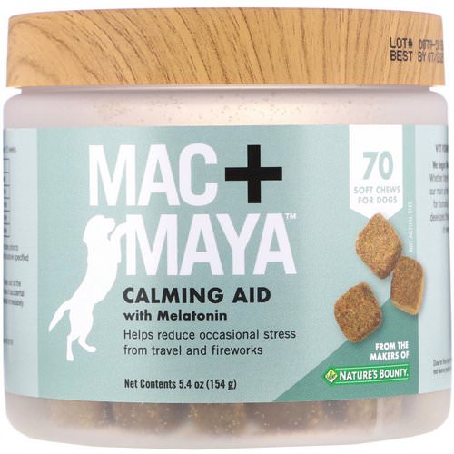 Nature's Bounty, Mac + Maya, Calming Aid with Melatonin, For Dogs, 70 Soft Chews فوائد