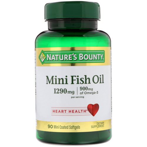 Nature's Bounty, Mini Fish Oil, 1290 mg, 90 Mini Coated Softgels فوائد