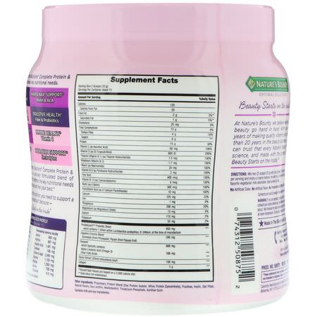 Nature's Bounty, Optimal Solutions, Complete Protein & Vitamin Shake Mix, Vanilla Bean, 16 oz (453 g):البر,تين, التغذية الرياضية