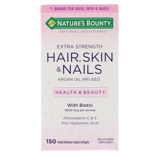 Nature's Bounty, Optimal Solutions, Extra Strength Hair, Skin & Nails, 150 Rapid Release Liquid Softgels فوائد