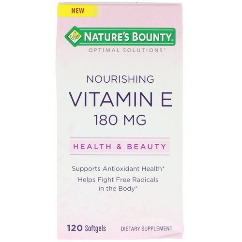 Nature's Bounty, Optimal Solutions, Nourishing Vitamin E, 120 Softgels فوائد