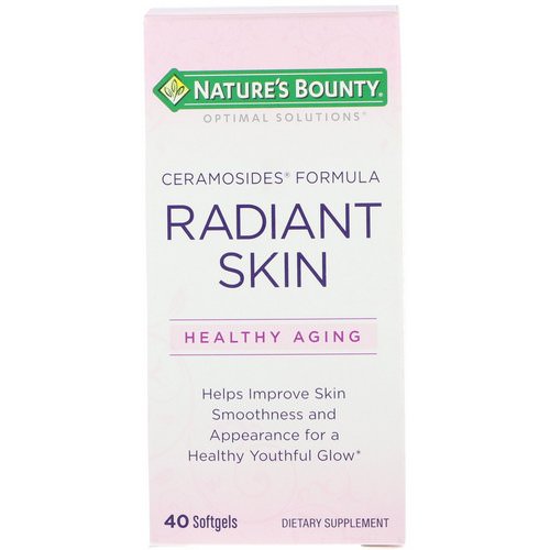 Nature's Bounty, Optimal Solutions, Radiant Skin, Ceramosides Formula, 40 Softgels فوائد