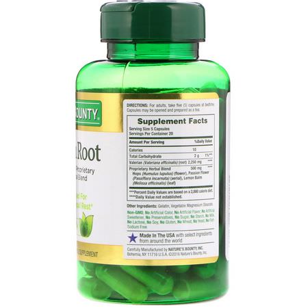 Nature's Bounty, Valerian Root with Proprietary Herbal Blend, 450 mg, 100 Capsules:عشبي, حشيشة الهر