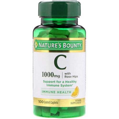 Nature's Bounty, Vitamin C With Rose Hips, 1000 mg, 100 Coated Caplets فوائد