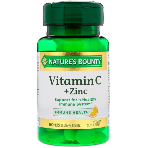 Nature's Bounty, Vitamin C + Zinc, Natural Citrus Flavor, 60 Quick Dissolve Tablets فوائد