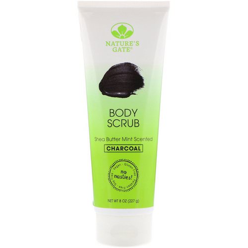Nature's Gate, Body Scrub, Charcoal, Shea Butter Mint Scented, 8 oz (227 g) فوائد
