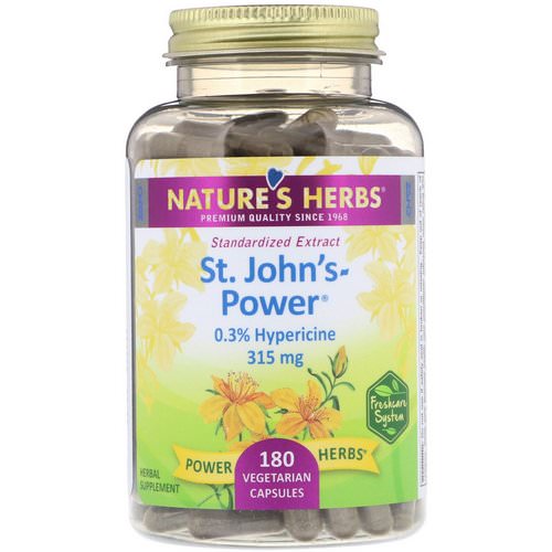 Nature's Herbs, St. John's-Power, 315 mg, 180 Vegetarian Capsules فوائد