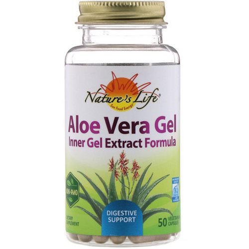 Nature's Life, Aloe Vera Gel, 50 Vegetarian Capsules فوائد