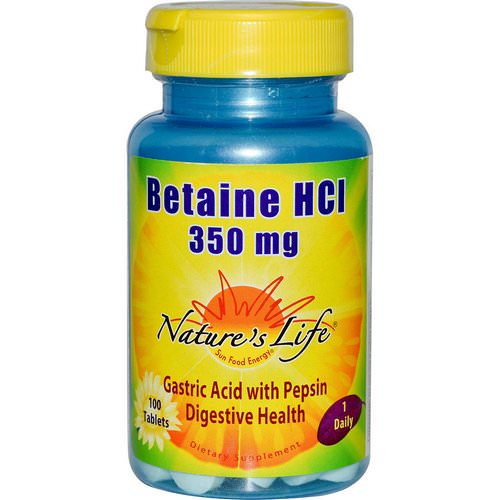 Nature's Life, Betaine HCL, 350 mg, 100 Tablets فوائد