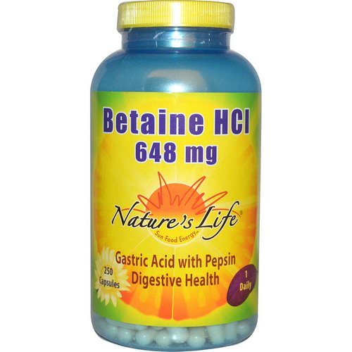 Nature's Life, Betaine HCl, 648 mg, 250 Capsules فوائد