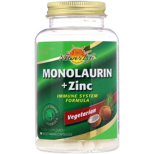 Nature's Life, Monolaurin + Zinc, 90 Vegetarian Capsules فوائد
