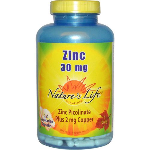 Nature's Life, Zinc, 30 mg, 250 Veggie Caps فوائد