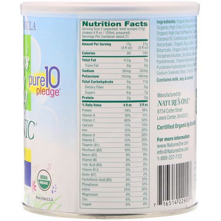 Nature's One, Baby's Only Organic, Toddler Formula, Dairy, 12.7 oz (360 g):مسح,ق الحليب