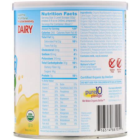 Nature's One, Organic Pedia Smart! Complete Nutrition Beverage Mix, Vanilla, 12.7 oz (360 g):مسح,ق الحليب