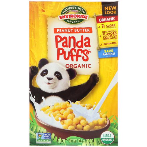 Nature's Path, EnviroKidz, Organic Peanut Butter Panda Puffs, 10.6 oz (300 g) فوائد