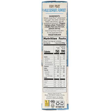 Nature's Path, Organic, Flax Plus Multibran Flakes Cereal, 13.25 oz (375 g):الحب,ب الباردة, الإفطار