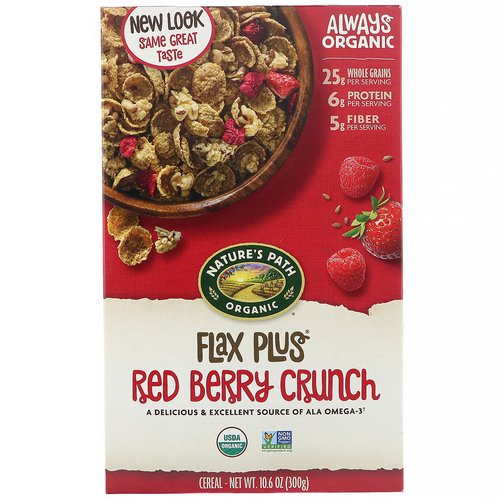 Nature's Path, Organic, Flax Plus Red Berry Crunch Cereal, 10.6 oz (300 g) فوائد