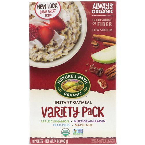 Nature's Path, Organic Instant Oatmeal, Variety Pack, 8 Packets, 14 oz (400 g) فوائد