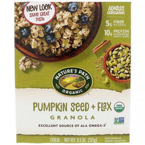 Nature's Path, Organic Pumpkin Seed + Flax Granola Cereal, 11.5 oz (325 g) فوائد