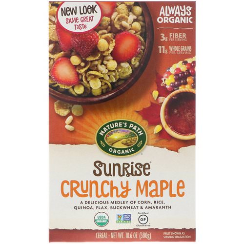 Nature's Path, Organic, Sunrise Crunchy Maple Cereal, Gluten Free, 10.6 oz (300 g) فوائد