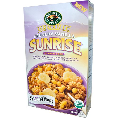 Nature's Path, Organic, Sunrise Crunchy Vanilla Cereal, Gluten Free, 10.6 oz (300 g) فوائد