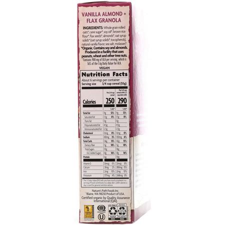 Nature's Path, Organic, Vanilla Almond + Flax Granola Cereal, 11.5 oz (325 g):الحب,ب الباردة, الجران,لا