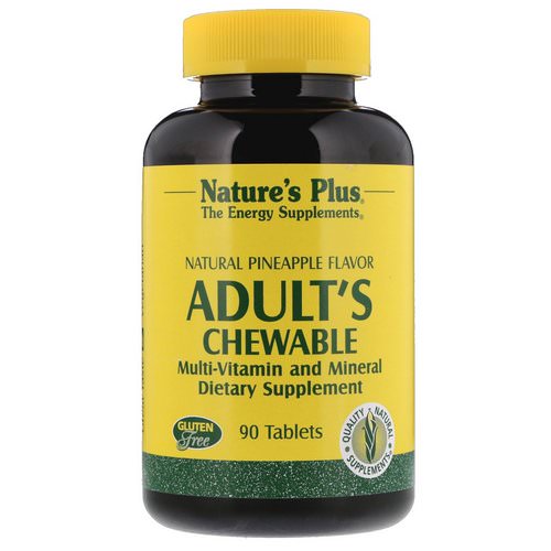 Nature's Plus, Adult's Chewable Multi-Vitamin and Mineral, Natural Pineapple Flavor, 90 Tablets فوائد