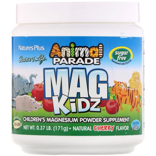 Nature's Plus, Animal Parade, Mag Kidz, Children's Magnesium, Natural Cherry Flavor, 0.37 lb (171 g) فوائد