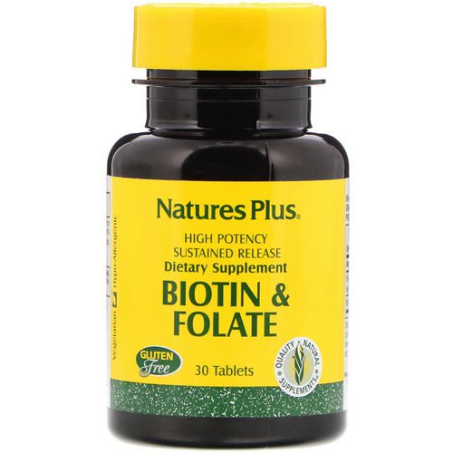 Nature's Plus, Biotin & Folate, 30 Tablets فوائد