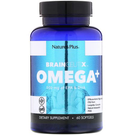 Nature's Plus Omega-3 Fish Oil Cognitive Memory Formulas - الذاكرة, المعرفية, زيت السمك أ,ميغا 3, Omegas EPA DHA
