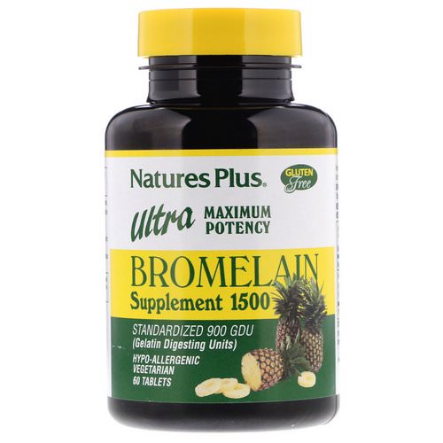 Nature's Plus, Bromelain Supplement 1500, Ultra Maximum Potency, 60 Tablets فوائد