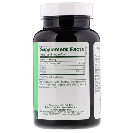 Nature's Plus, Chewable Papaya Enzyme Supplement, 360 Tablets:البابايا, الهضم
