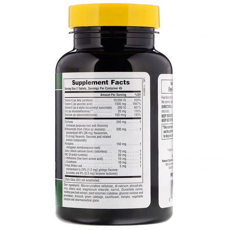 Nature's Plus, Commando 2000 Antioxidant Protection, 90 Tablets:مضادات الأكسدة, مضادات الأكسدة
