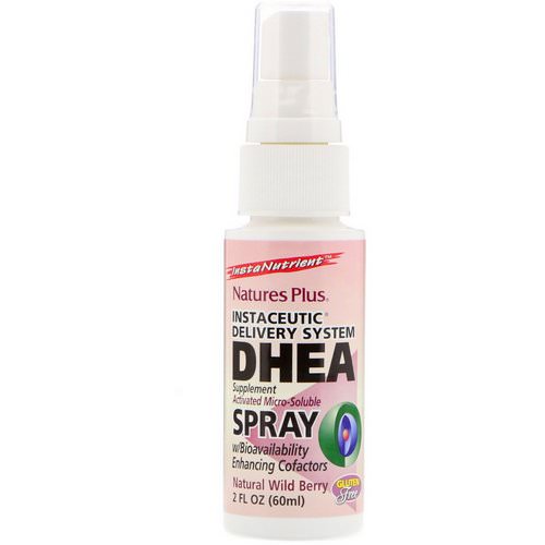 Nature's Plus, DHEA Spray, Instaceutic Delivery System, Natural Wild Berry, 2 fl oz (60 ml) فوائد