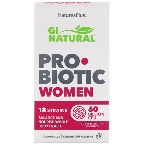 Nature's Plus, GI Natural Probiotic Women, 60 Billion CFU, 30 Capsules فوائد