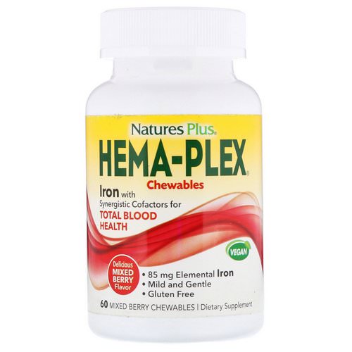 Nature's Plus, Hema-Plex, Mixed Berry, 60 Chewables فوائد