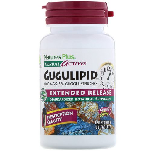 Nature's Plus, Herbal Actives, Gugulipid, Extended Release, 1,000 mg, 30 Vegetarian Tablets فوائد