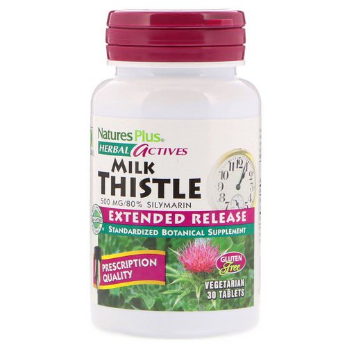 Nature's Plus, Herbal Actives, Milk Thistle, Extended Release, 500 mg, 30 Tablets فوائد