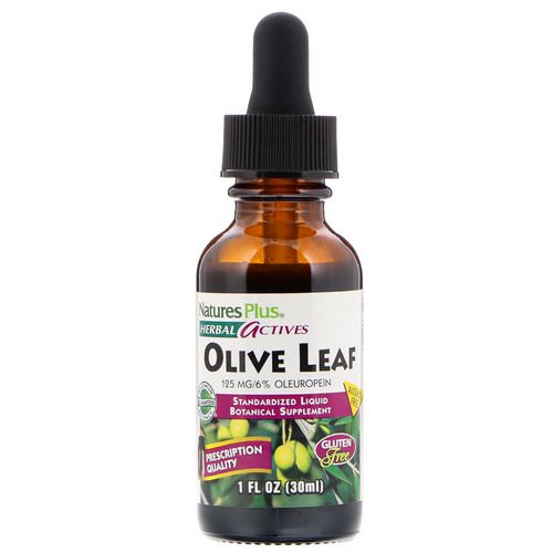 Nature's Plus, Herbal Actives, Olive Leaf, Alcohol Free, 1 fl oz (30 ml) فوائد