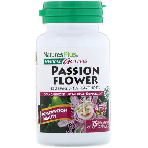 Nature's Plus, Herbal Actives, Passion Flower, 250 mg, 60 Vegetarian Capsules فوائد