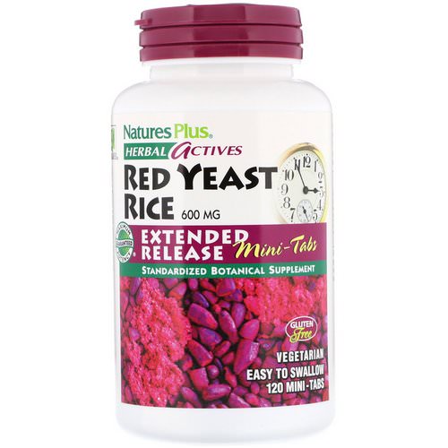Nature's Plus, Herbal Actives, Red Yeast Rice, 600 mg, 120 Mini-Tabs فوائد