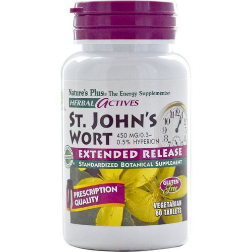 Nature's Plus, Herbal Actives, St. John's Wort, 450 mg, 60 Vegetarian Tablets فوائد