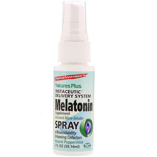Nature's Plus, InstaNutrient, Melatonin Supplement Spray, Natural Peppermint, 2 fl oz (59.14 ml) فوائد