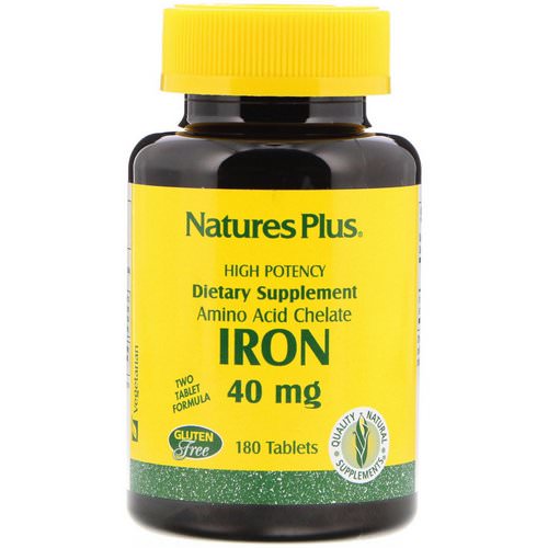 Nature's Plus, Iron, 40 mg, 180 Tablets فوائد