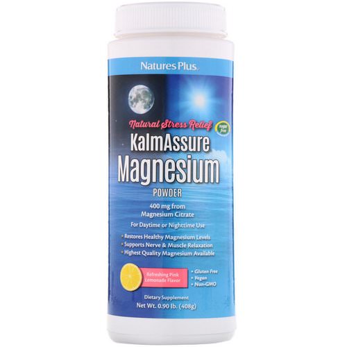 Nature's Plus, Kalmassure Magnesium Powder, Refreshing Pink Lemonade, 400 mg, 0.90 lb. (408 g) فوائد