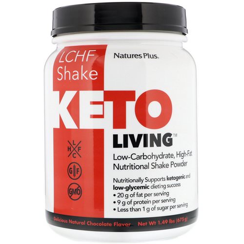 Nature's Plus, KetoLiving, LCHF Shake, Delicious Natural Chocolate Flavor, 1.49 lbs (675 g) فوائد