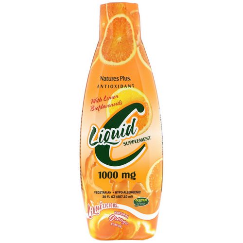 Nature's Plus, Liquid C Supplement, Natural Orange Flavor, 1000 mg, 30 fl oz (887.10 ml) فوائد